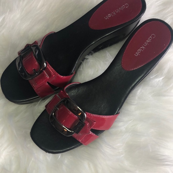 Calvin Klein Shoes - Calvin Klein red slides